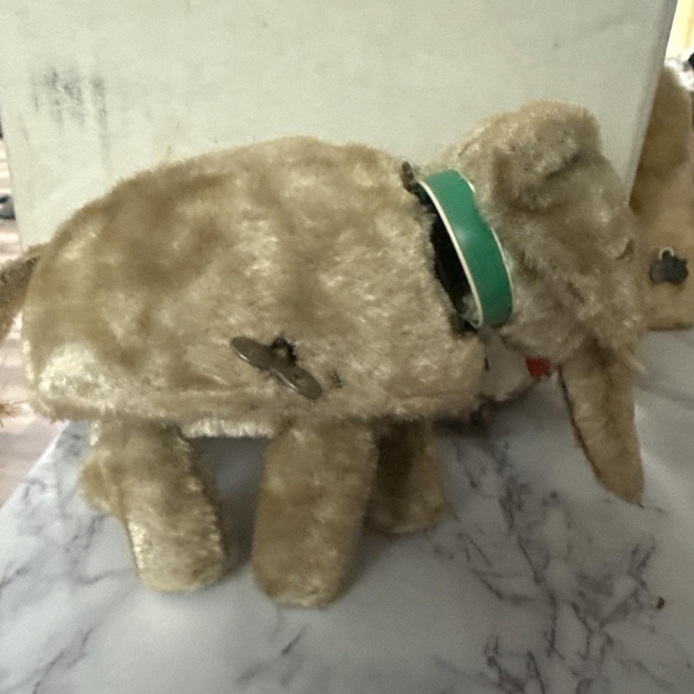 Vintage Wind Up Mechanical Toys Lion and Elephant Mohair Plush Metal Set 1950s - Picture 7 of 9